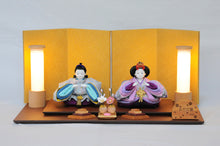 画像をギャラリービューアに読み込む, みやび雛 <br>紫/薄墨(ちりめん) <br>平飾りセット