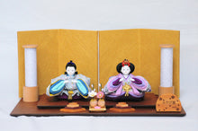 画像をギャラリービューアに読み込む, みやび雛 <br>紫/薄墨(ちりめん) <br>平飾りセット
