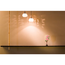 画像をギャラリービューアに読み込む, 水うちわ 瓢型<br>【芙蓉】<br>美濃和紙<br>木製台座付き
